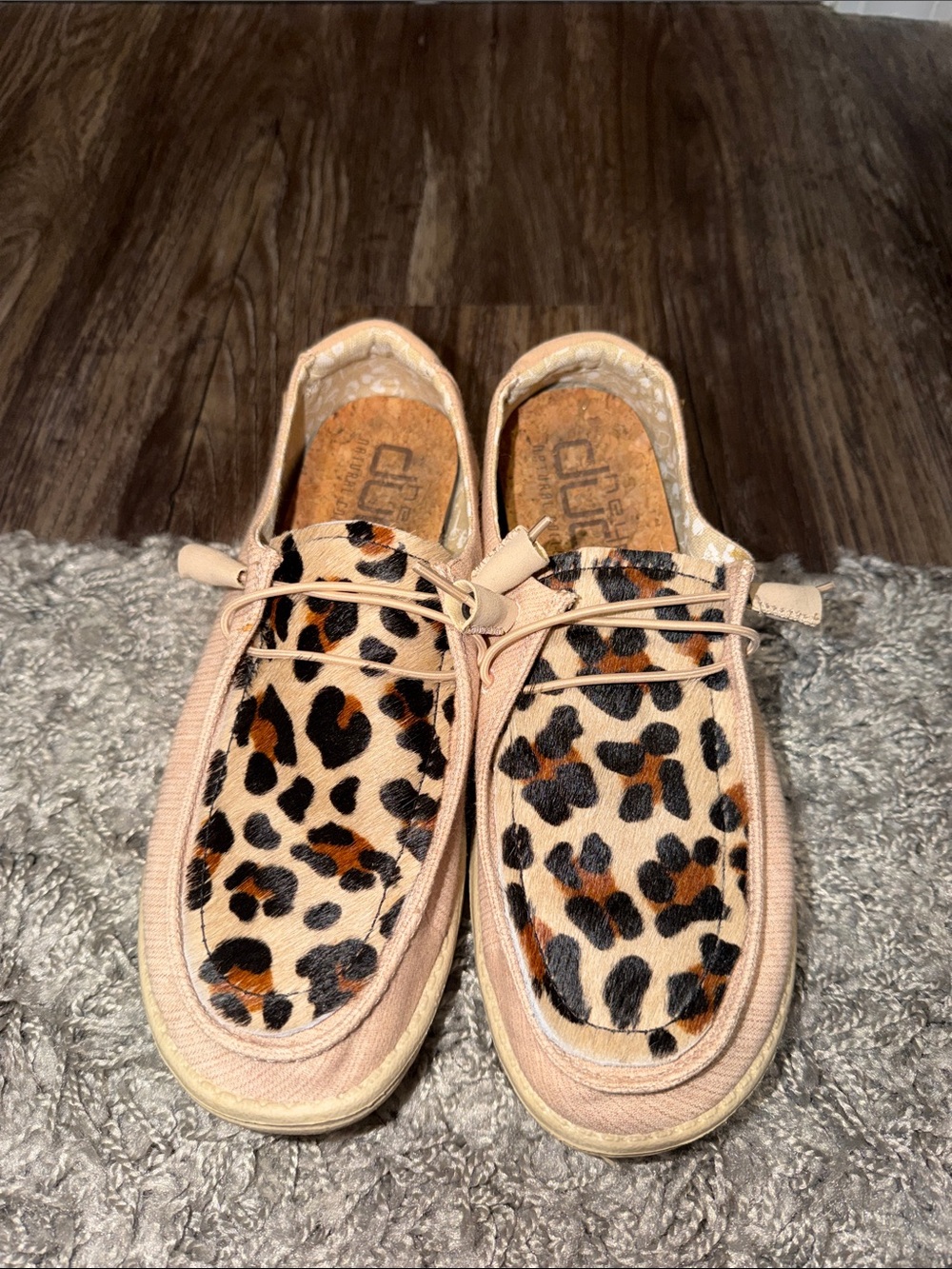 Hey Dude Custom Leopard Print Women's Slip-On Shoes